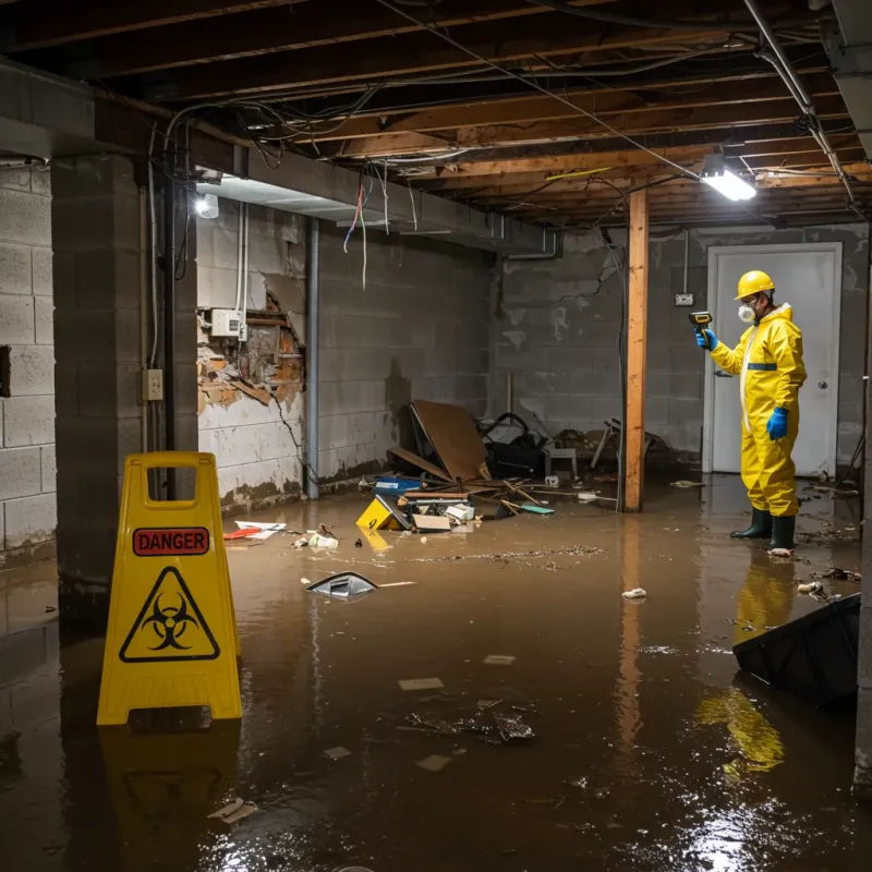 Flooded Basement Electrical Hazard in Bertie County, NC Property